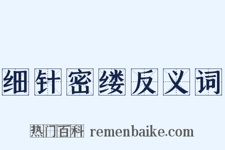 细针密缕反义词是什么意思的图片